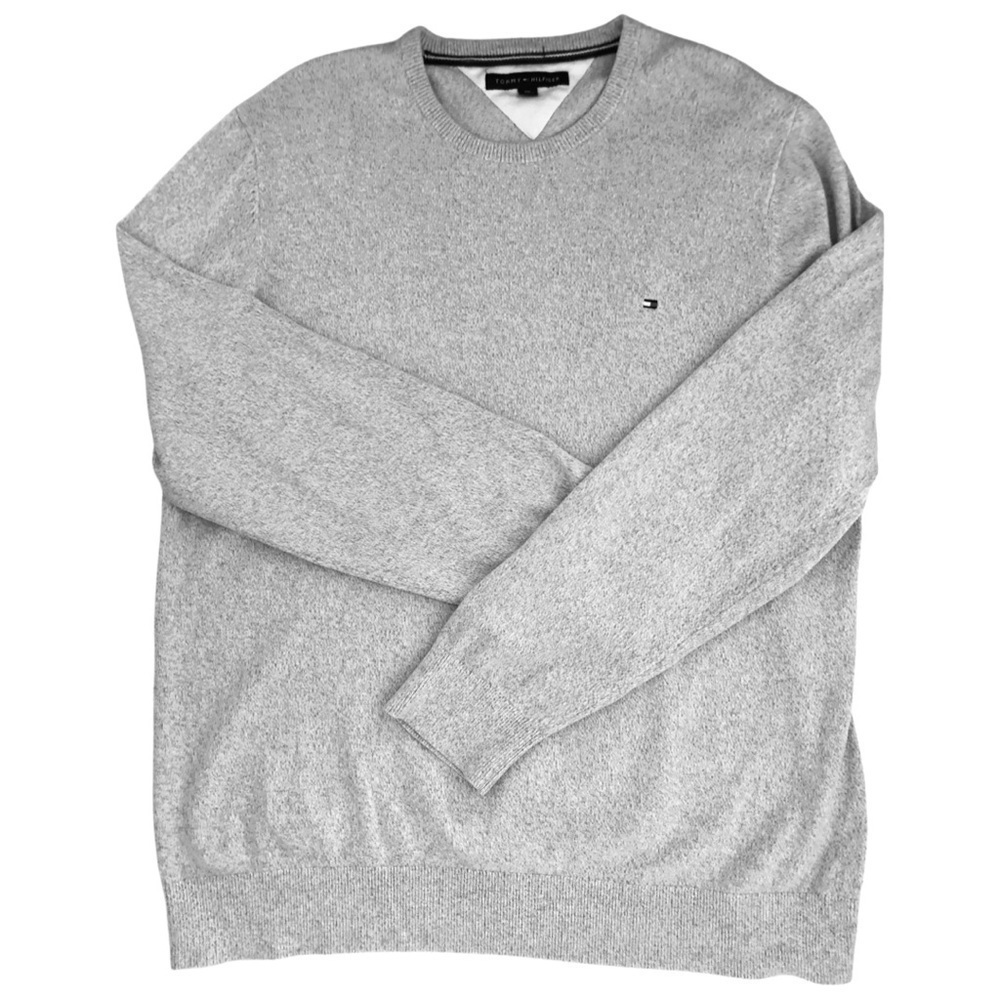 Tommy Hilfiger Men’s Gray Crewneck Cotton Sweater XXL Classic Preppy - Picture 5 of 6